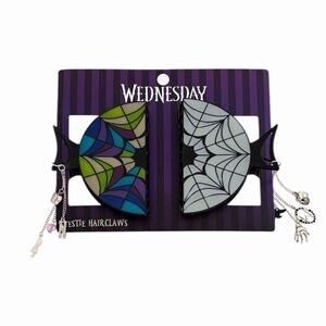 NEW Netflix Addams Family Wednesday & Enid Best Friends Hair Clip Set